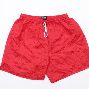 NOS 90s Mens XL Checkered Soccer Shorts Red